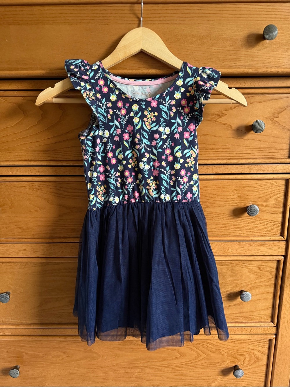 NEW Cynthia Rowley Girls Size Small 5/6 Floral Sleeveless Navy Tulle Dress